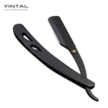 Load image into Gallery viewer, Men Shaving Barber Tools Hair Razor and Blades Antique Black Folding Shaving Knife Stainless Steel Straight razor Holder